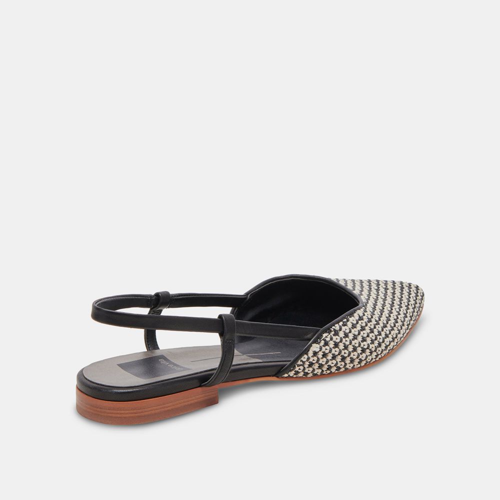 Dolce Vita Narah Raffia Women Flats Black | US-794581ACH