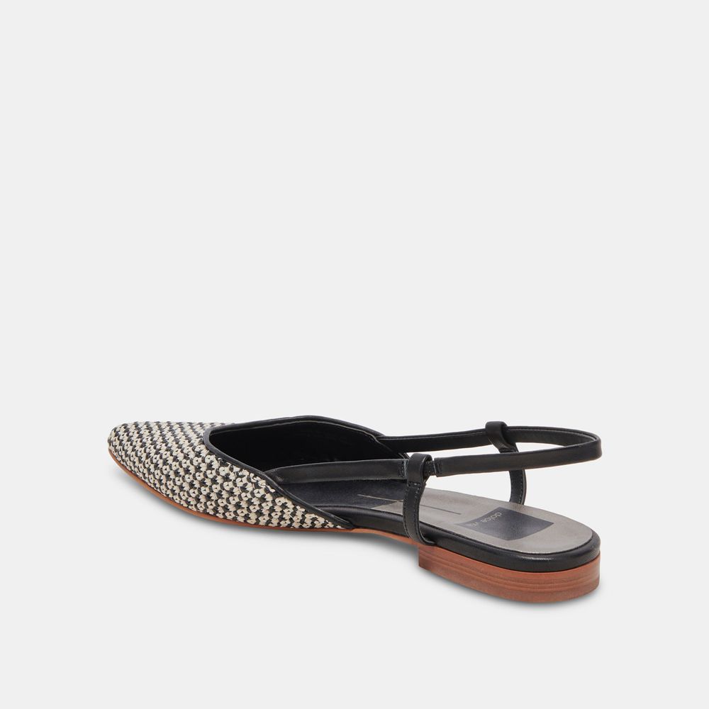 Dolce Vita Narah Raffia Women Flats Black | US-794581ACH