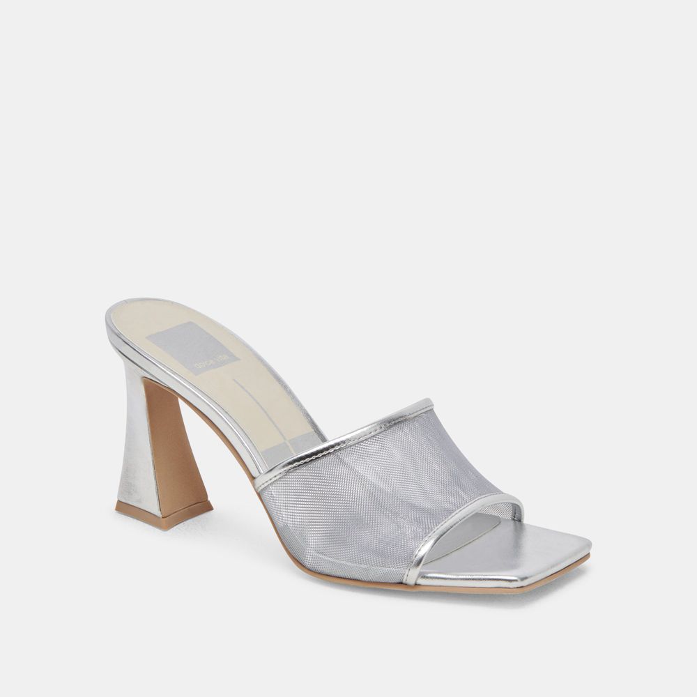 Dolce Vita Narda Mesh Women Heels Silver | US-295016RYQ