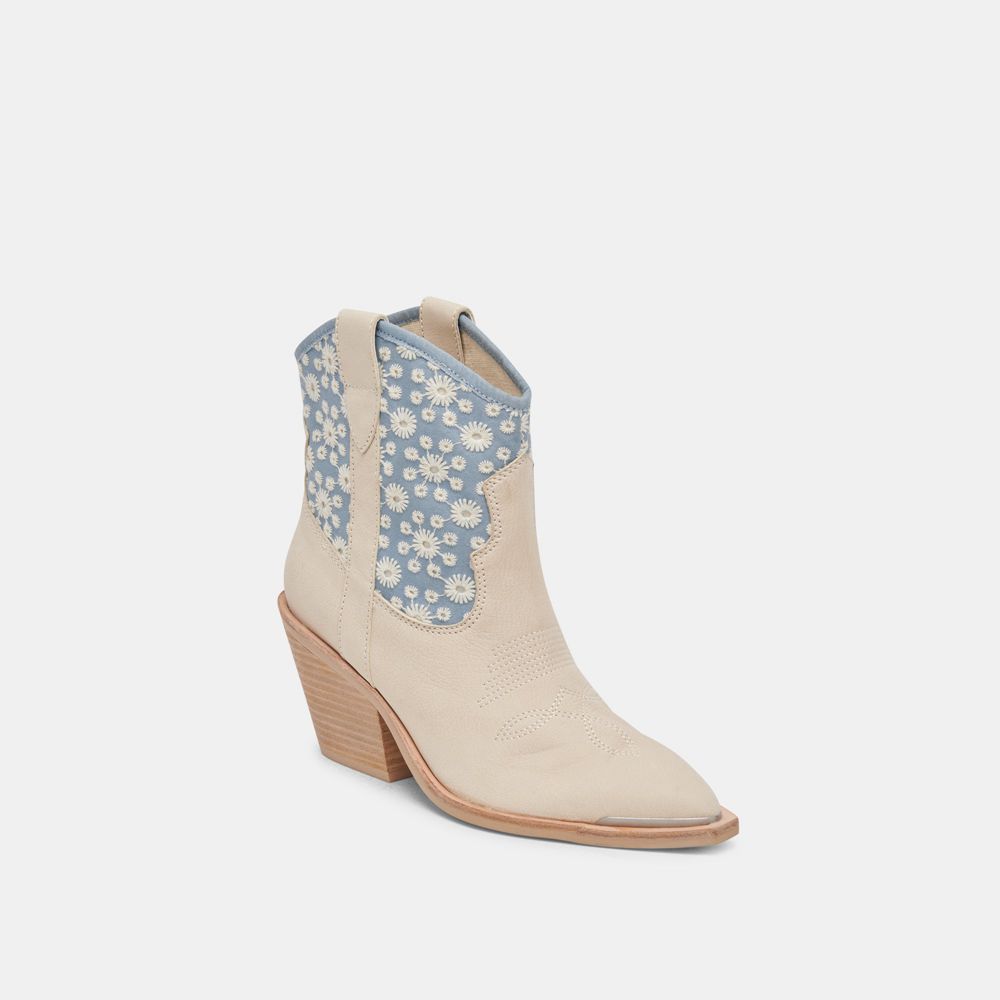 Dolce Vita Nashe Nubuck Women Western Boots Blue / Beige | US-845130WOA