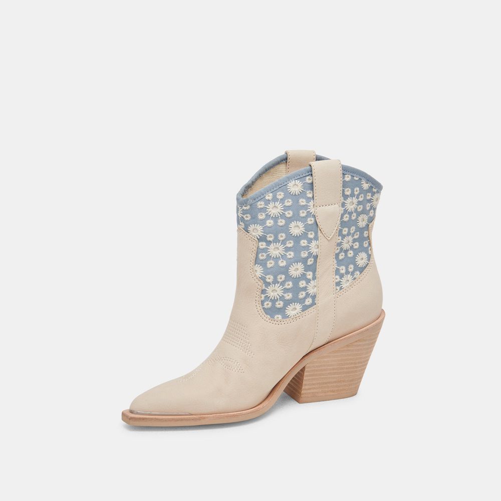 Dolce Vita Nashe Nubuck Women Western Boots Blue / Beige | US-845130WOA