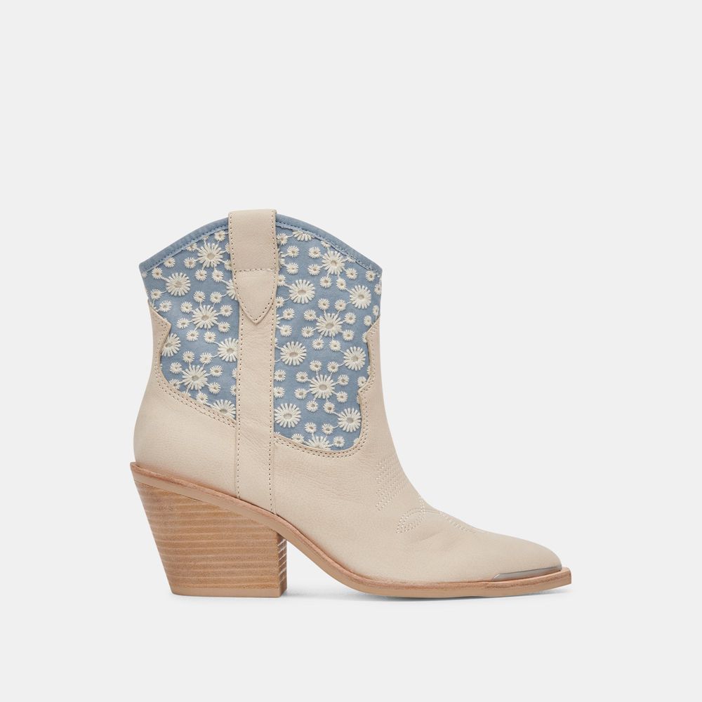 Dolce Vita Nashe Nubuck Women Western Boots Blue / Beige | US-845130WOA