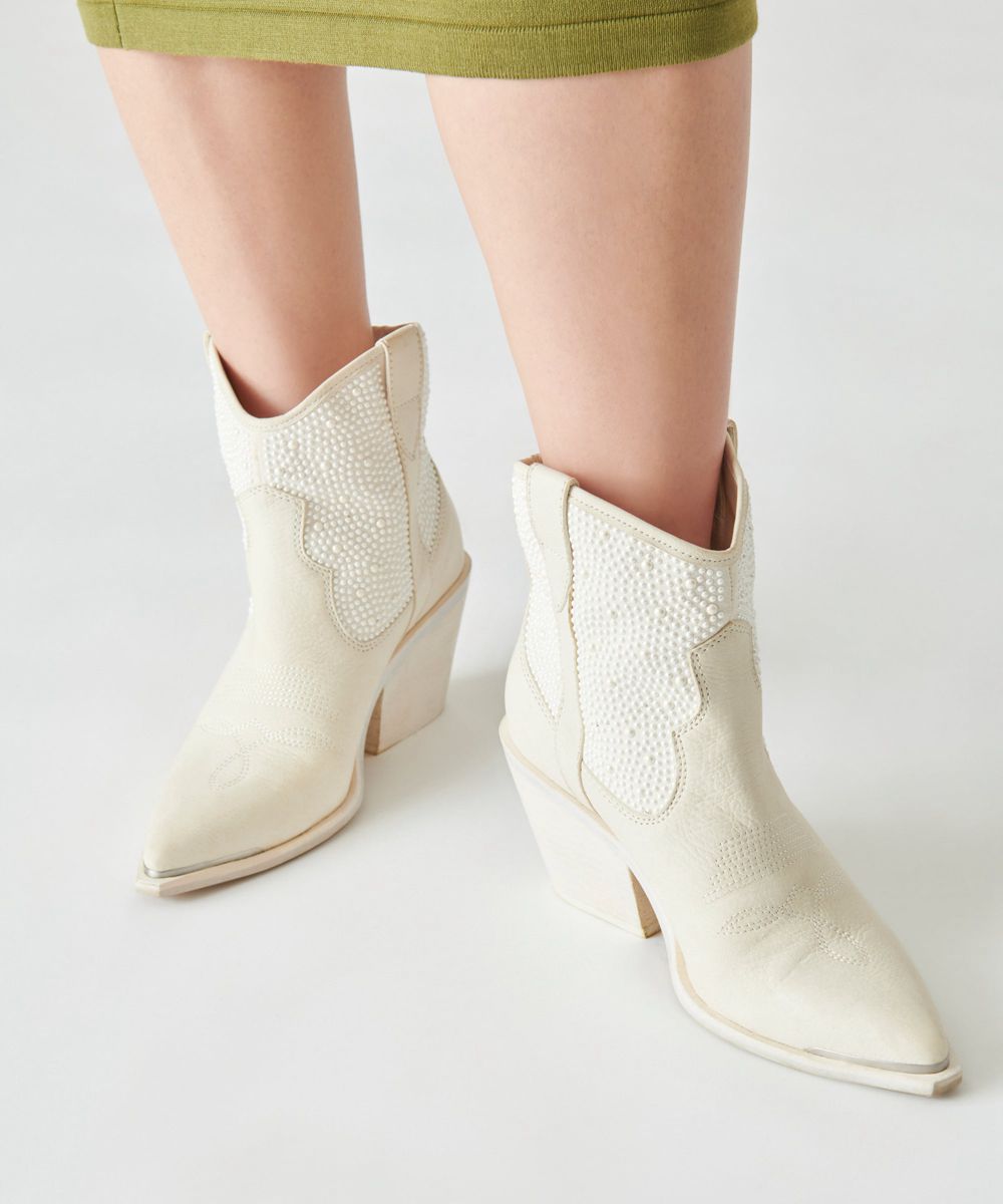 Dolce Vita Nashe Women Western Boots White | US-490268MQI