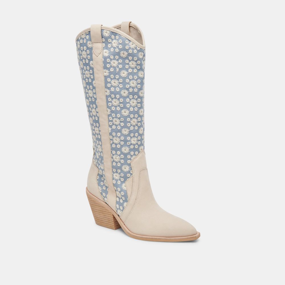 Dolce Vita Navene Women Western Boots Blue / Beige | US-298510IRW