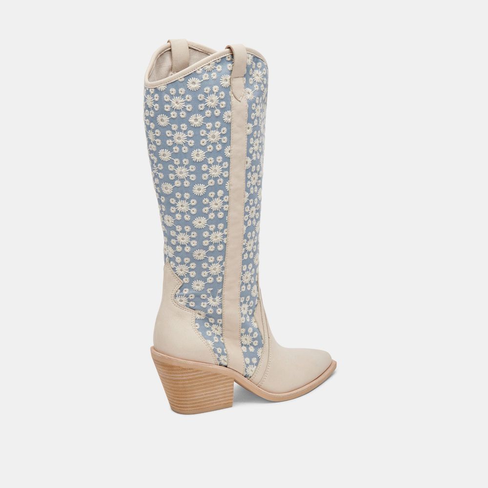 Dolce Vita Navene Women Western Boots Blue / Beige | US-298510IRW