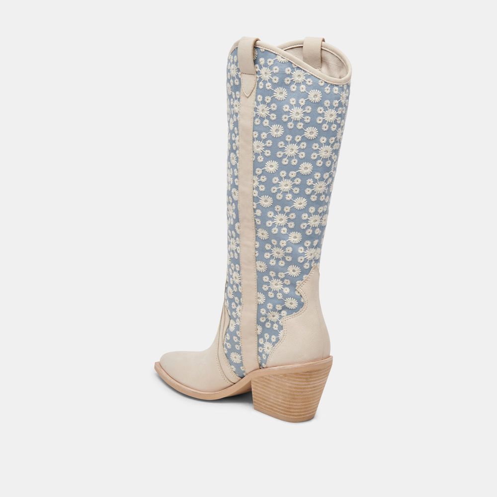 Dolce Vita Navene Women Western Boots Blue / Beige | US-298510IRW