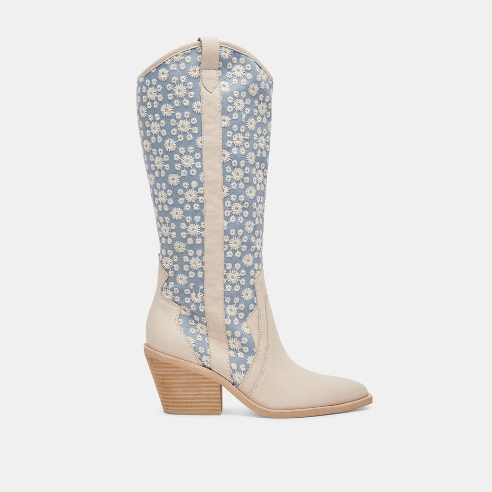 Dolce Vita Navene Women Western Boots Blue / Beige | US-298510IRW