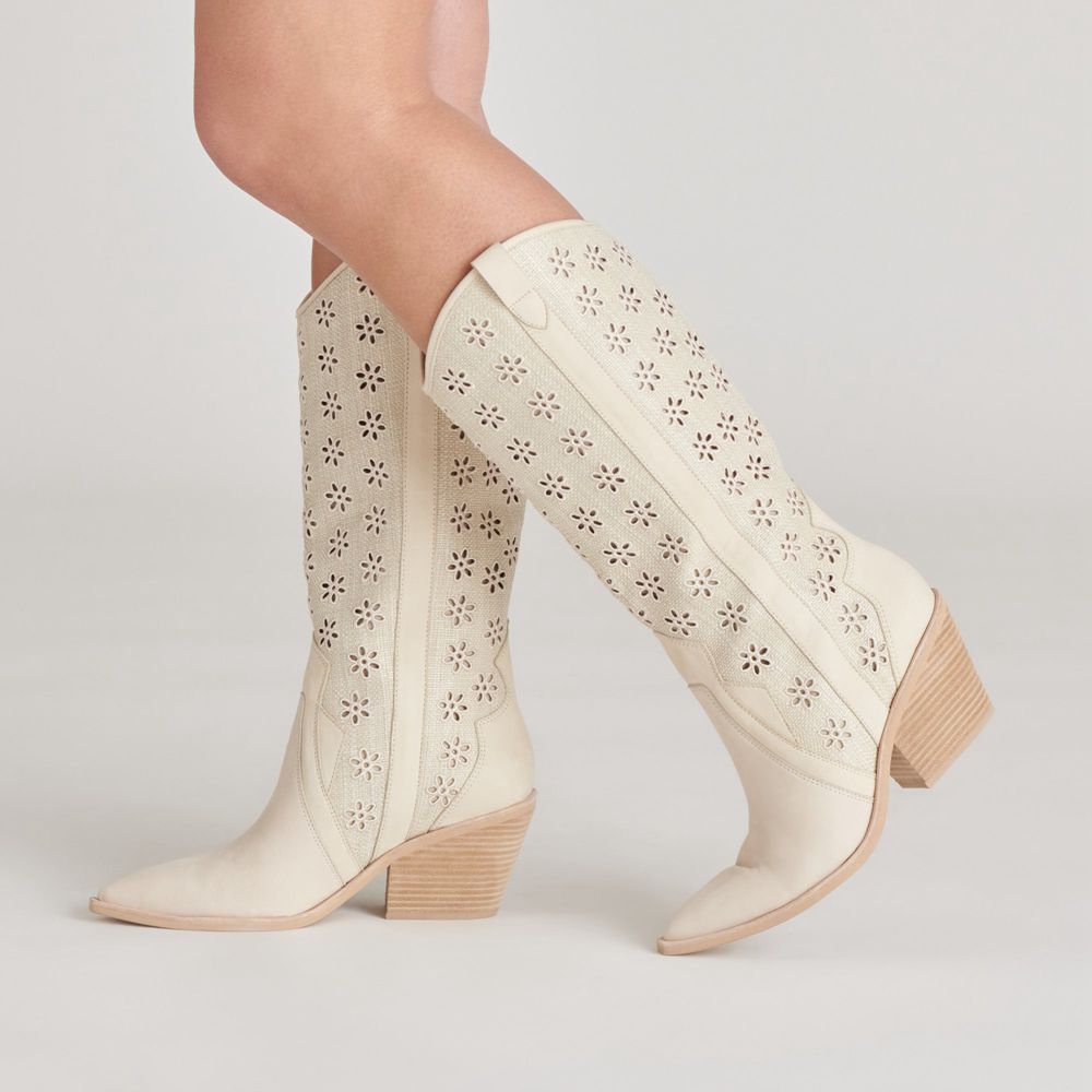 Dolce Vita Navene Women Western Boots Cream | US-643920QTW