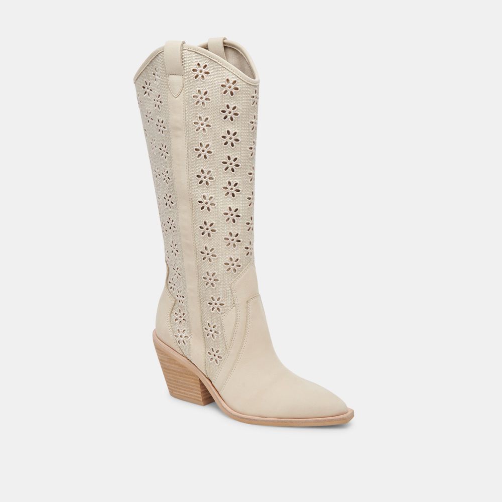 Dolce Vita Navene Women Western Boots Cream | US-643920QTW