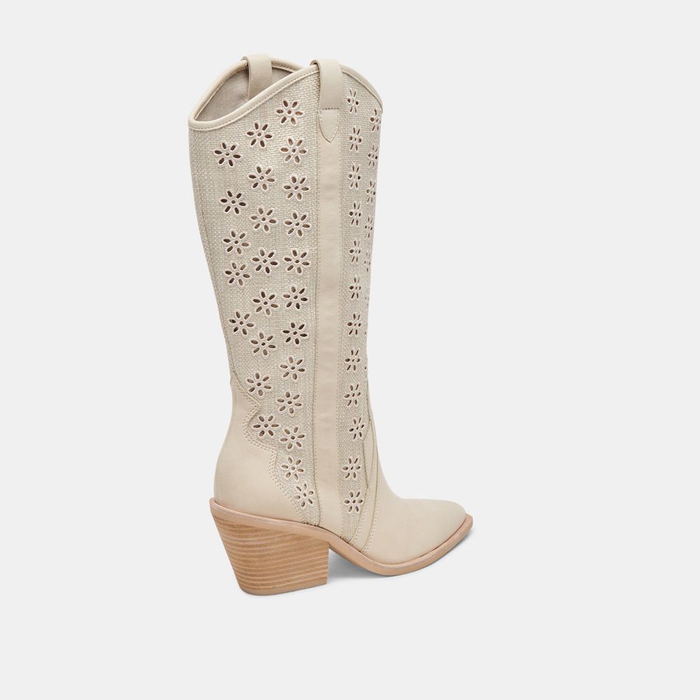 Dolce Vita Navene Women Western Boots Cream | US-643920QTW