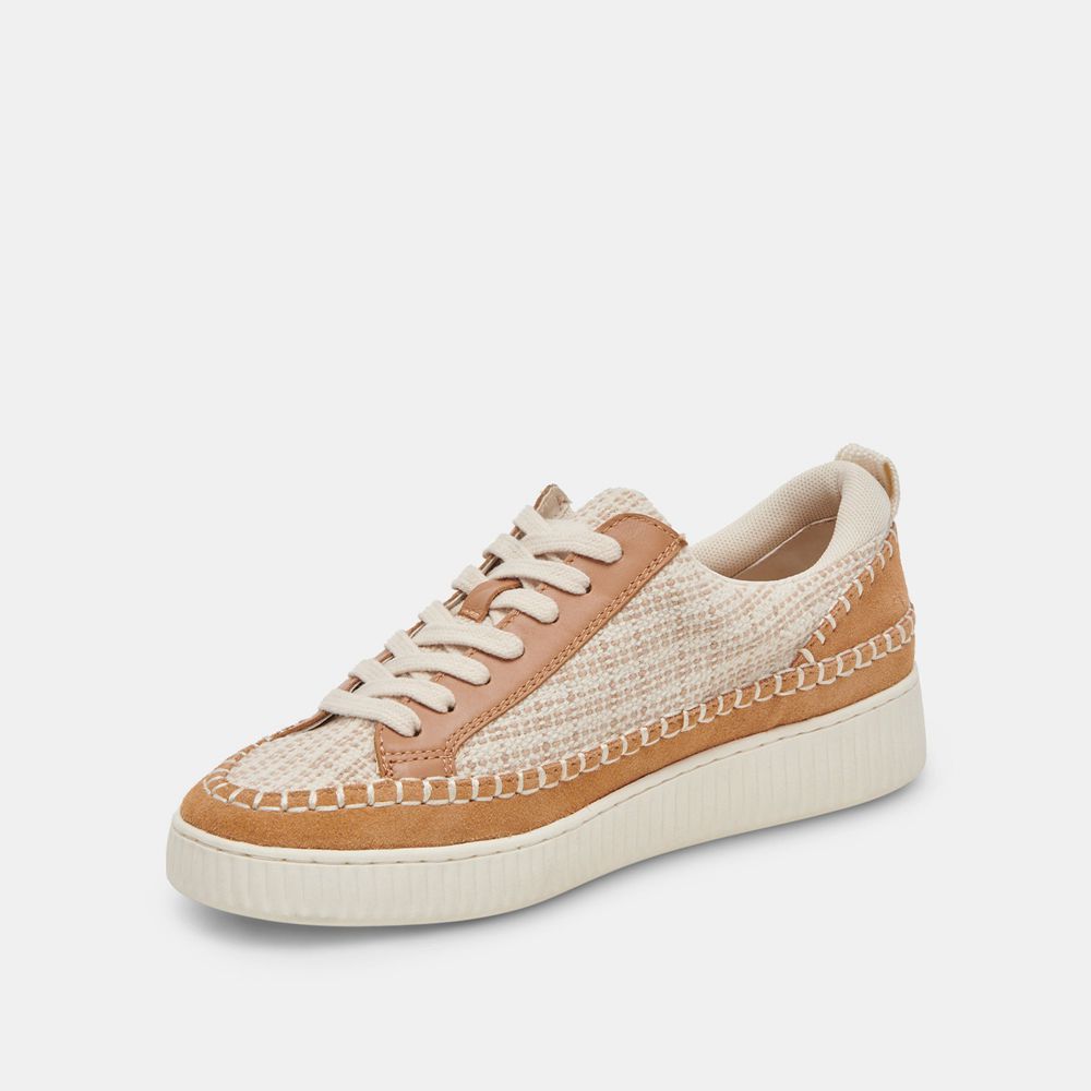 Dolce Vita Nicona Wove Women Sneakers Brown / Cream | US-918456XBK