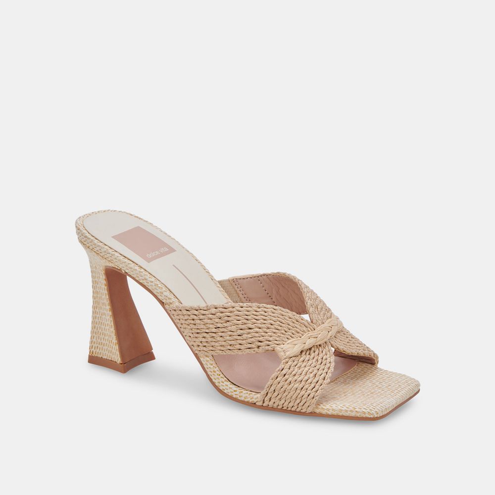 Dolce Vita Nitro Raffia Women Heels Light Brown | US-659283FIZ