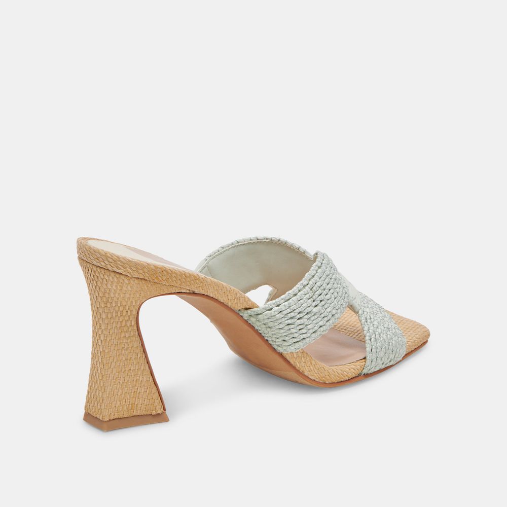 Dolce Vita Nitro Raffia Women Heels Sandals Mint | US-246908VMA