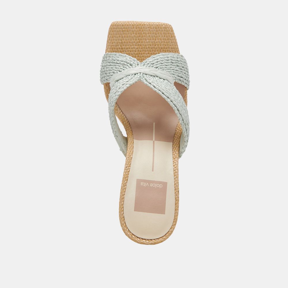 Dolce Vita Nitro Raffia Women Heels Sandals Mint | US-246908VMA