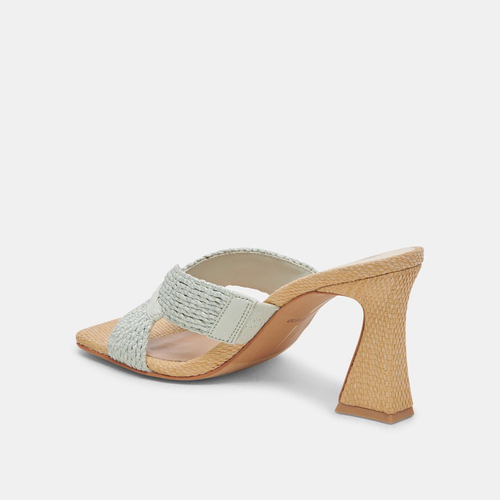 Dolce Vita Nitro Wide Raffia Women Heels Mint | US-453896GHC