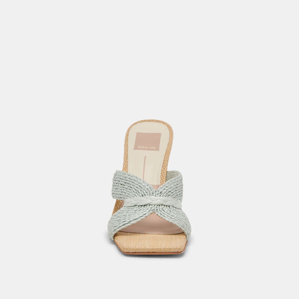 Dolce Vita Nitro Wide Raffia Women Heels Mint | US-453896GHC