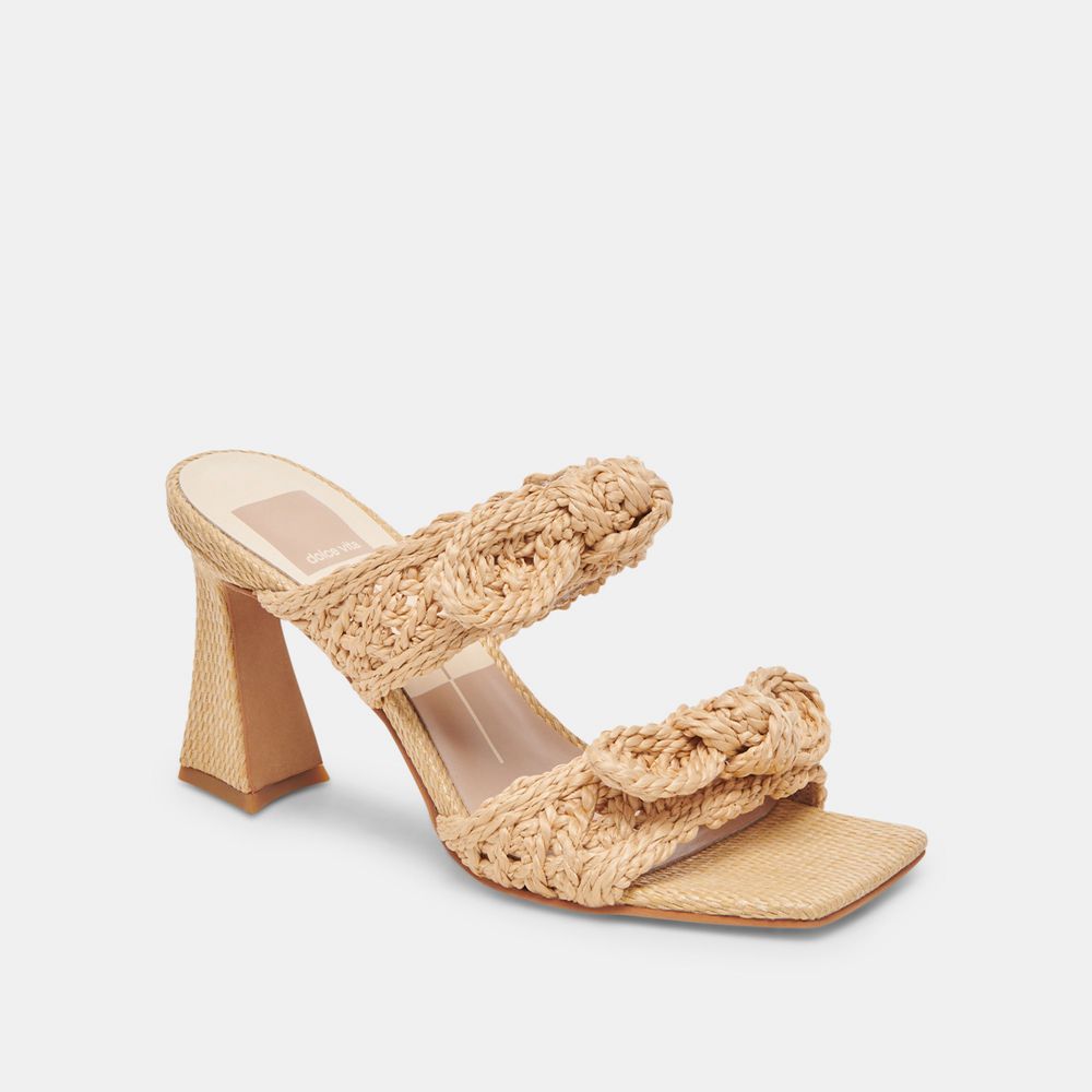 Dolce Vita Niyah Raffia Women Heels Light Brown | US-803927SGI