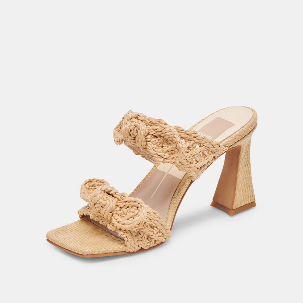 Dolce Vita Niyah Raffia Women Heels Light Brown | US-803927SGI