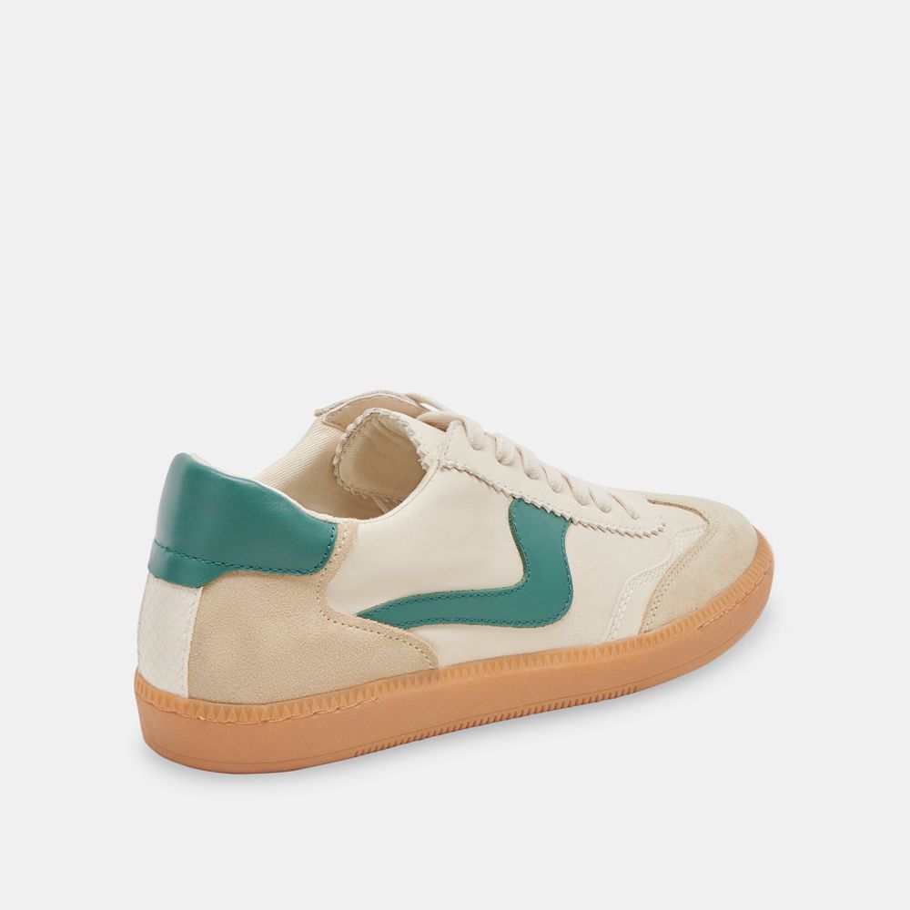 Dolce Vita Notice Leather Women Sneakers White / Green | US-531407NZT