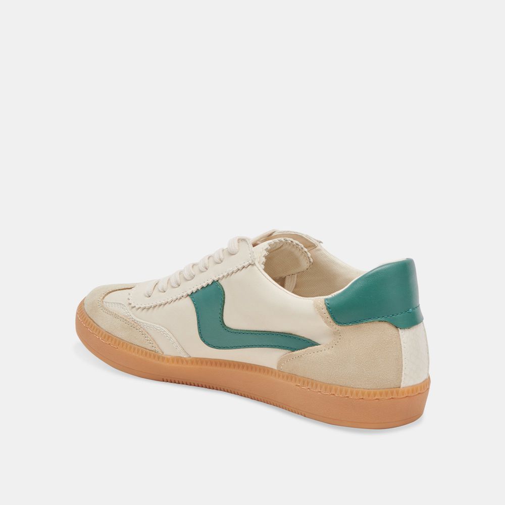 Dolce Vita Notice Leather Women Sneakers White / Green | US-531407NZT