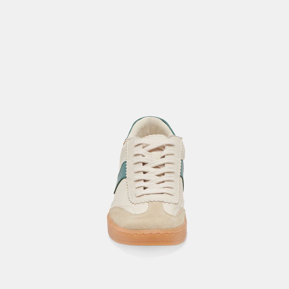 Dolce Vita Notice Leather Women Sneakers White / Green | US-531407NZT