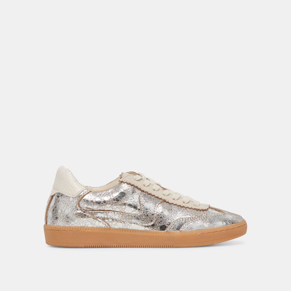 Dolce Vita Notice Leather Women Sneakers Silver | US-831745FOW