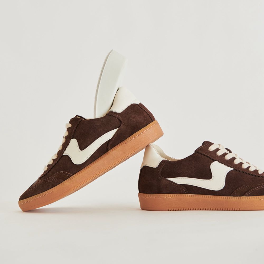 Dolce Vita Notice Suede Women Sneakers Dark Brown | US-530412VBC