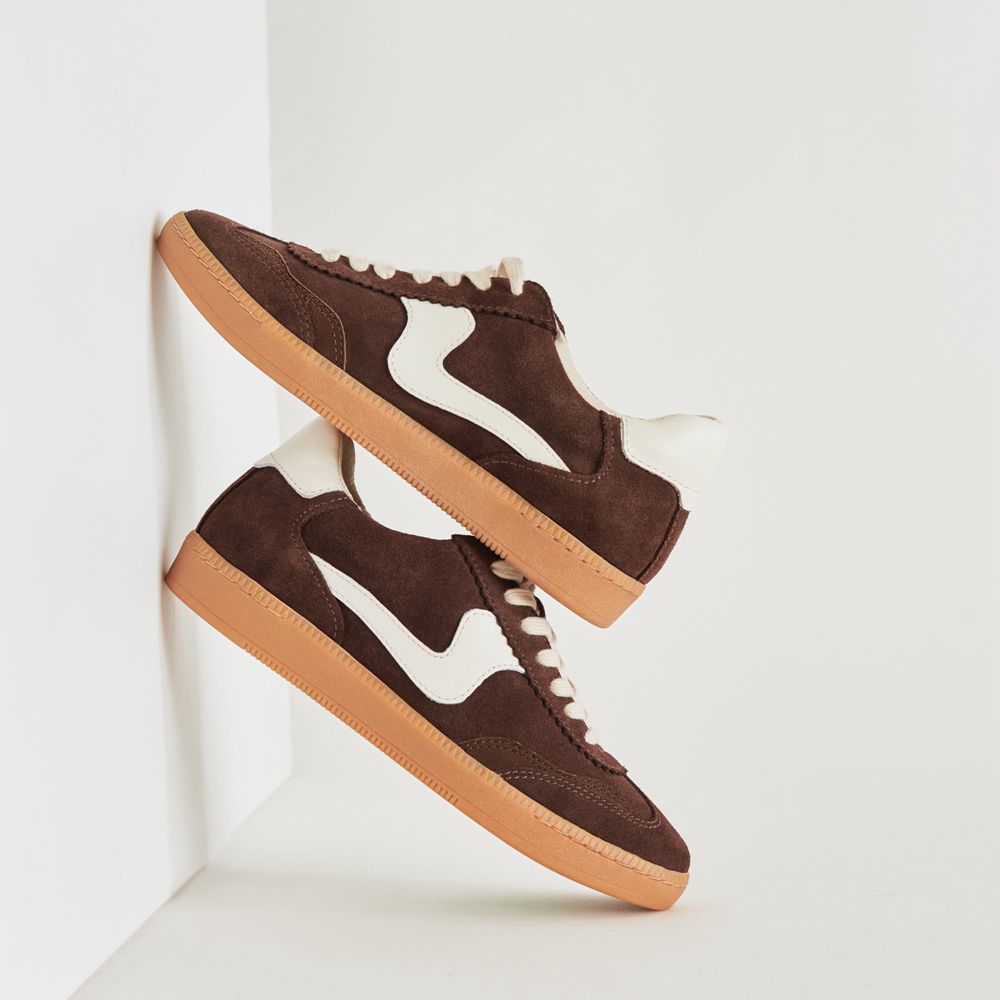 Dolce Vita Notice Suede Women Sneakers Dark Brown | US-530412VBC