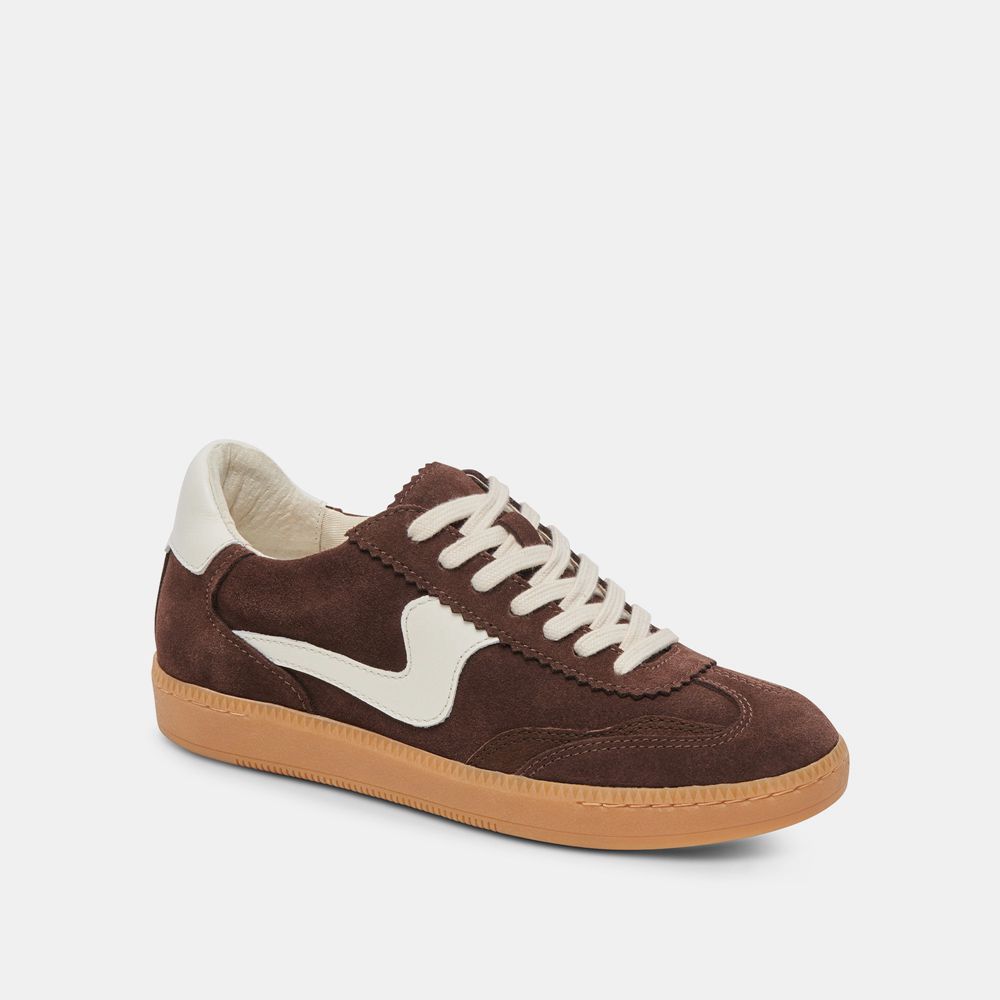 Dolce Vita Notice Suede Women Sneakers Dark Brown | US-530412VBC