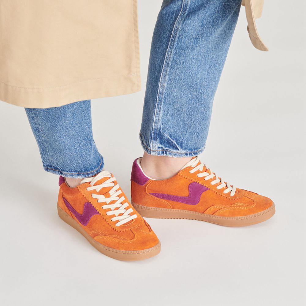 Dolce Vita Notice Suede Women Sneakers Orange | US-129460JDC