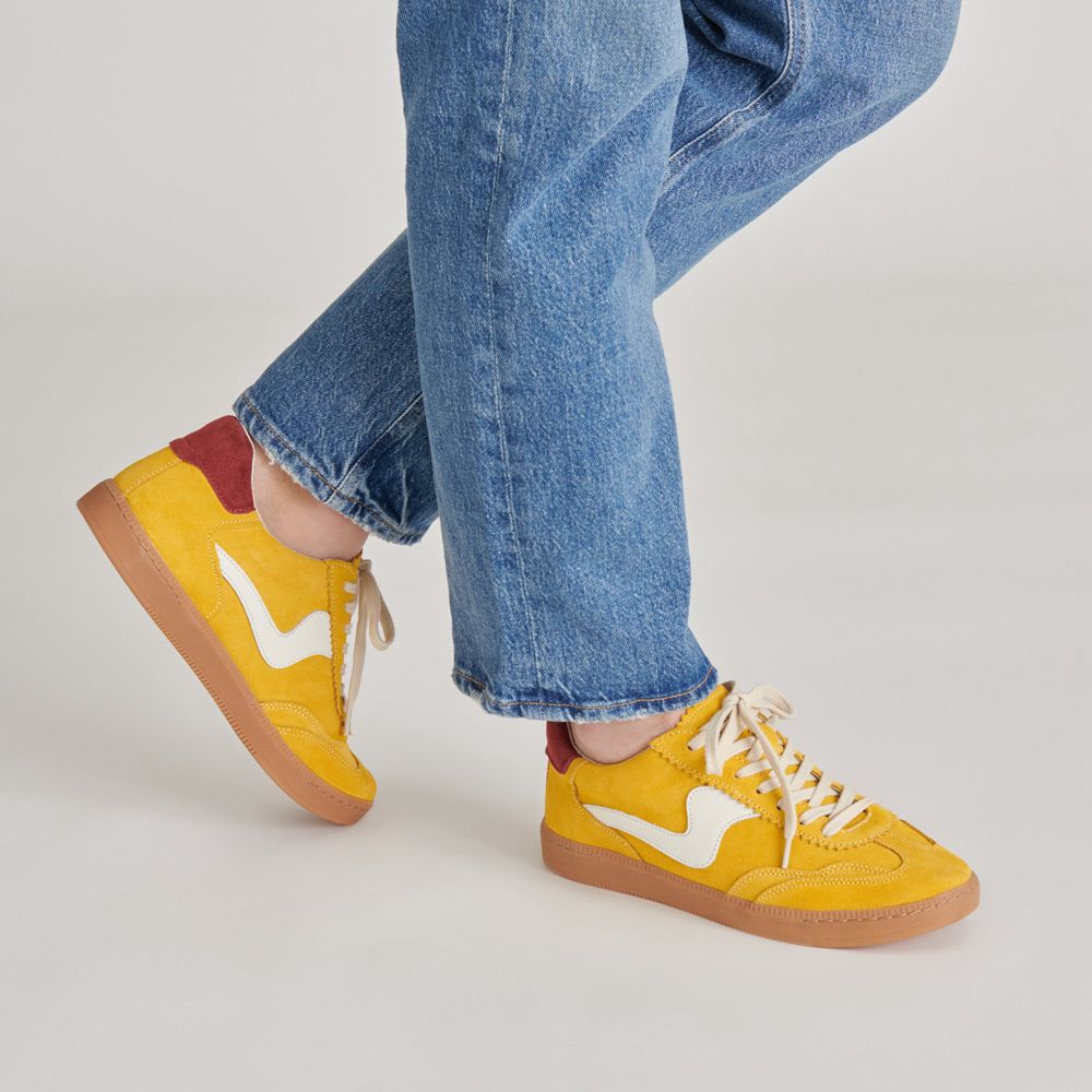 Dolce Vita Notice Suede Women Sneakers Yellow | US-054378PAQ