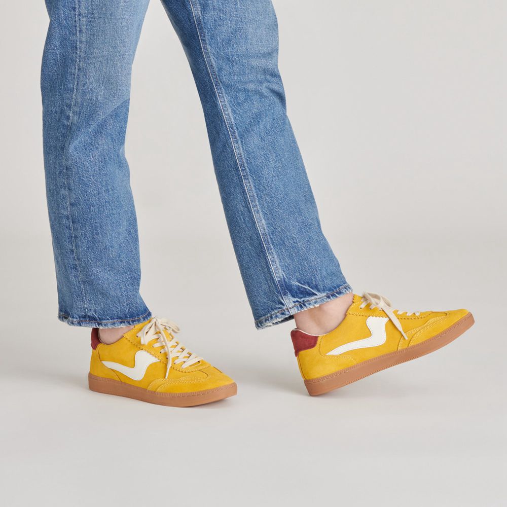 Dolce Vita Notice Suede Women Sneakers Yellow | US-054378PAQ