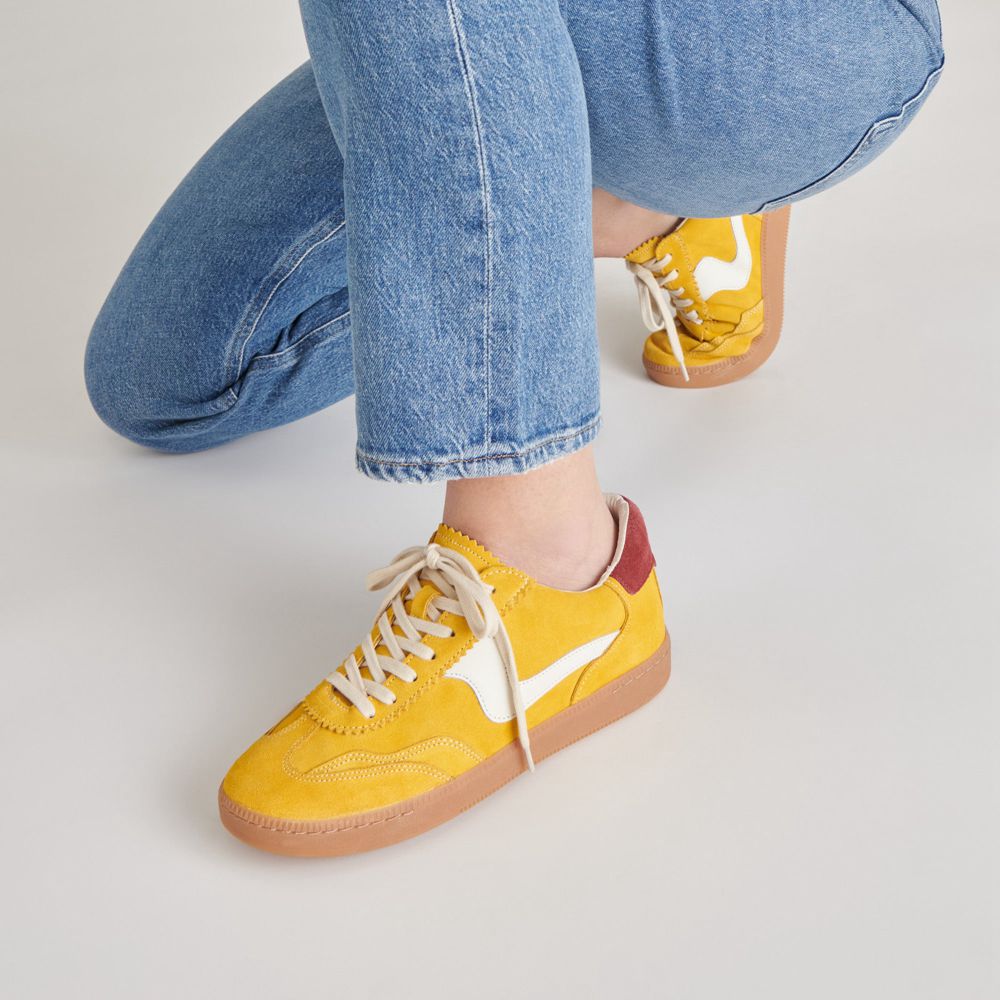 Dolce Vita Notice Suede Women Sneakers Yellow | US-054378PAQ