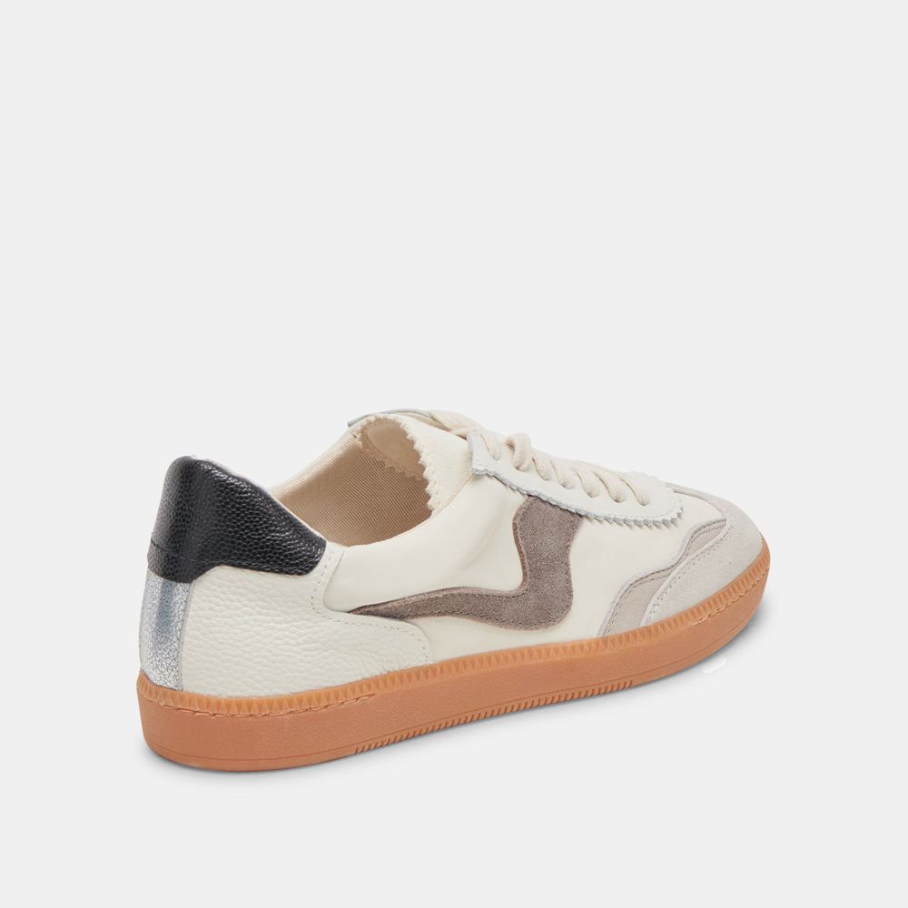 Dolce Vita Notice Wide Leather Women Sneakers White / Grey | US-695834IHZ