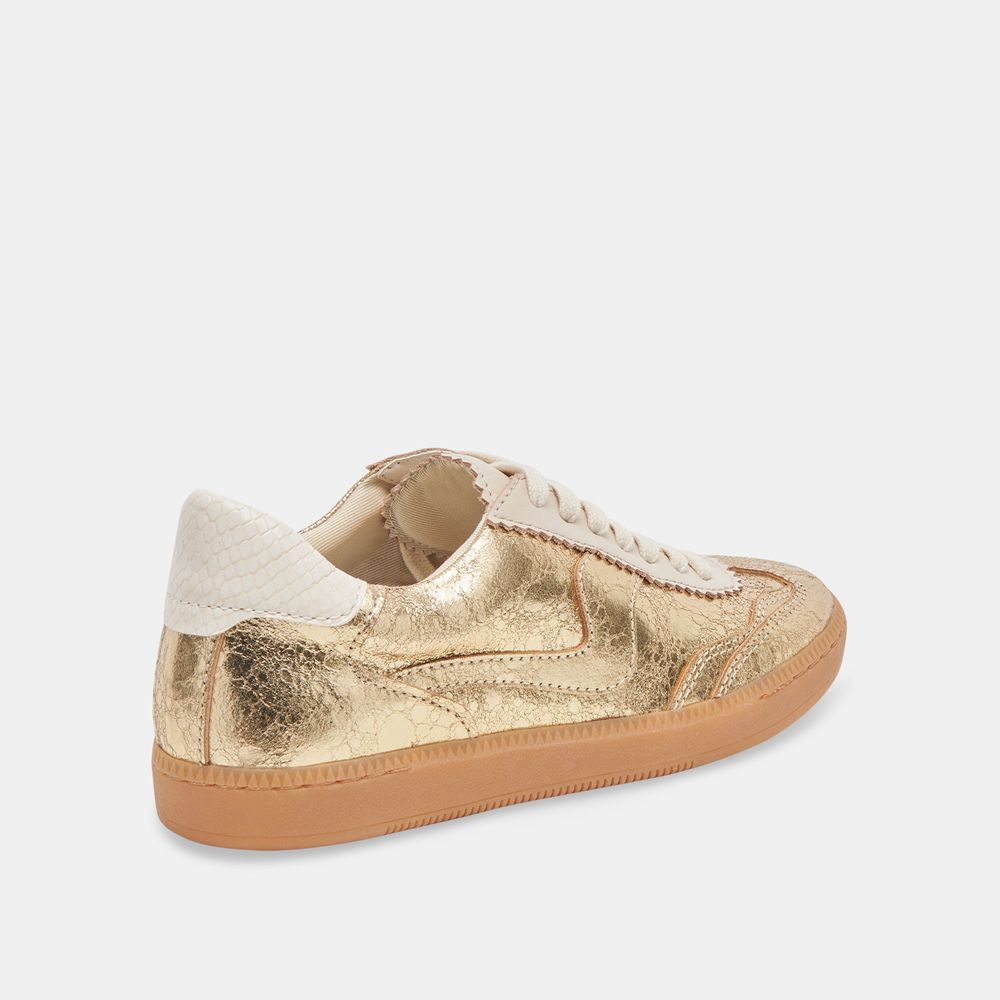 Dolce Vita Notice Wide Leather Women Sneakers Gold | US-682140JOT