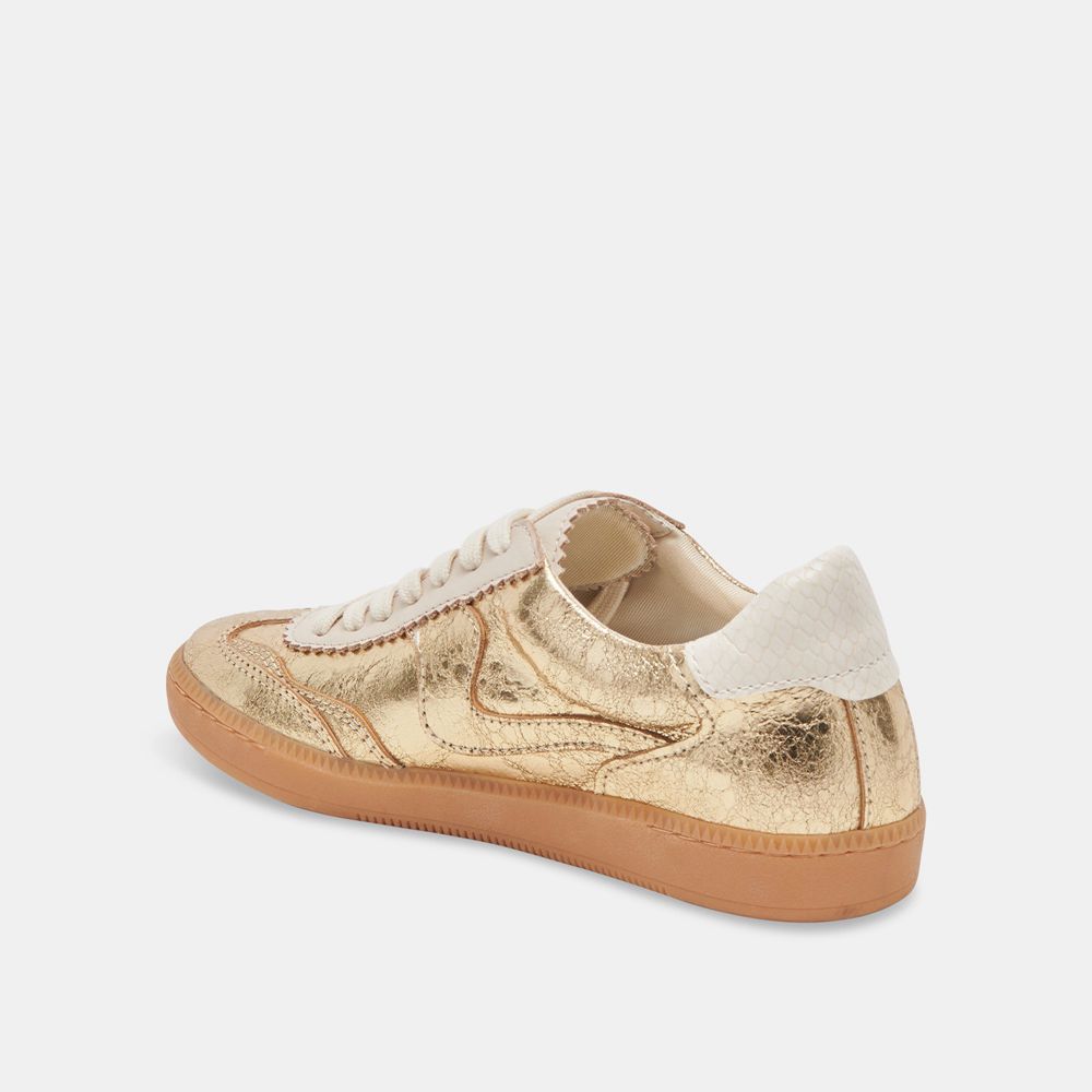 Dolce Vita Notice Wide Leather Women Sneakers Gold | US-682140JOT