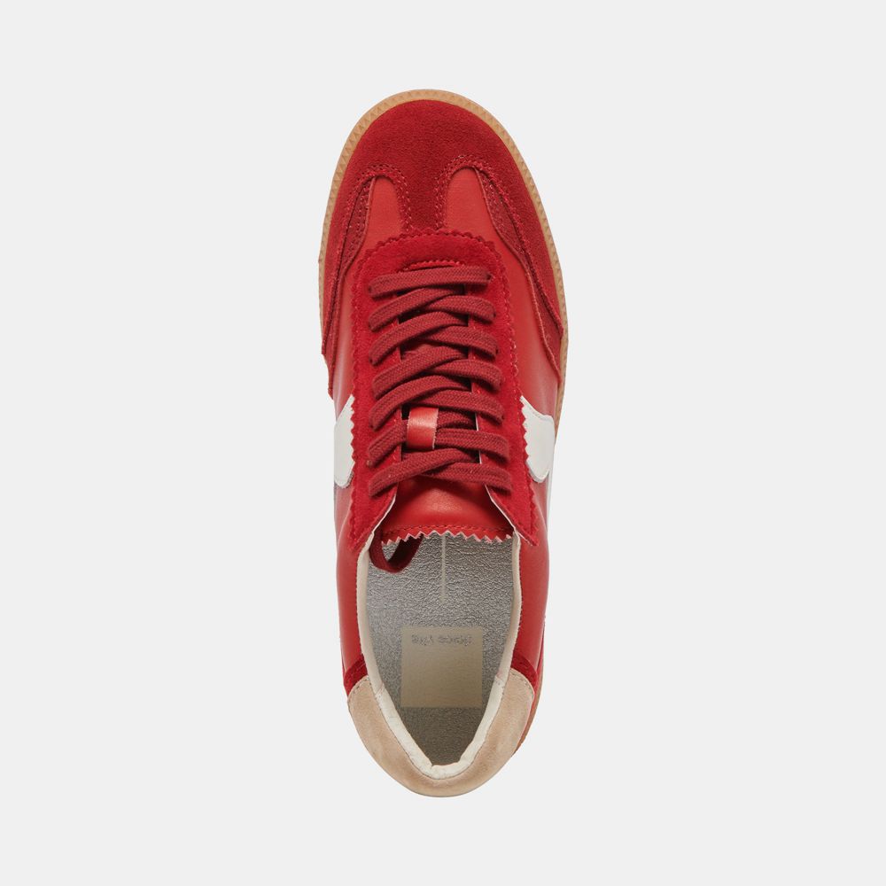 Dolce Vita Notice Wide Suede Women Sneakers Red | US-670894IHK