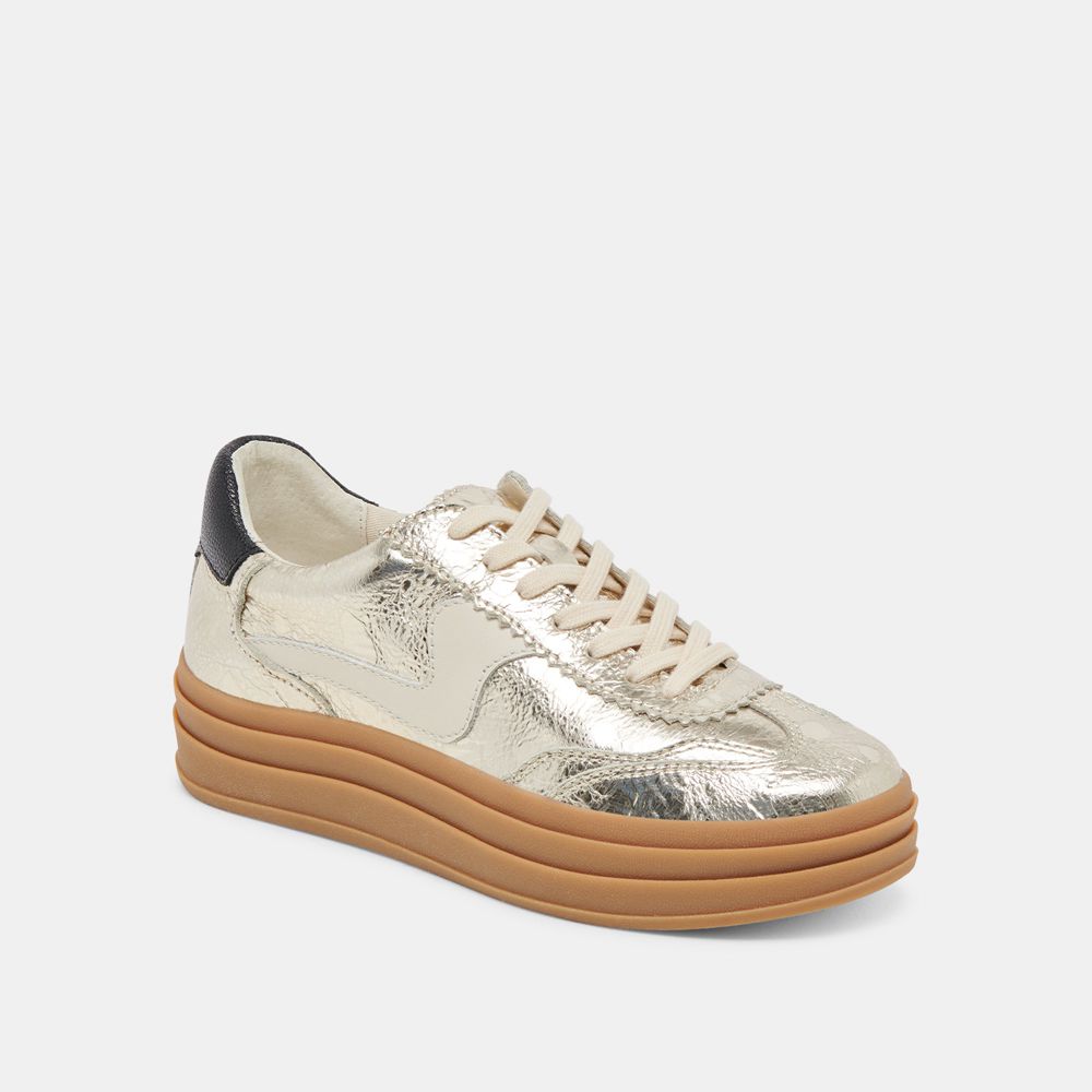 Dolce Vita Notice X Leather Women Sneakers Platinum | US-865043OCA