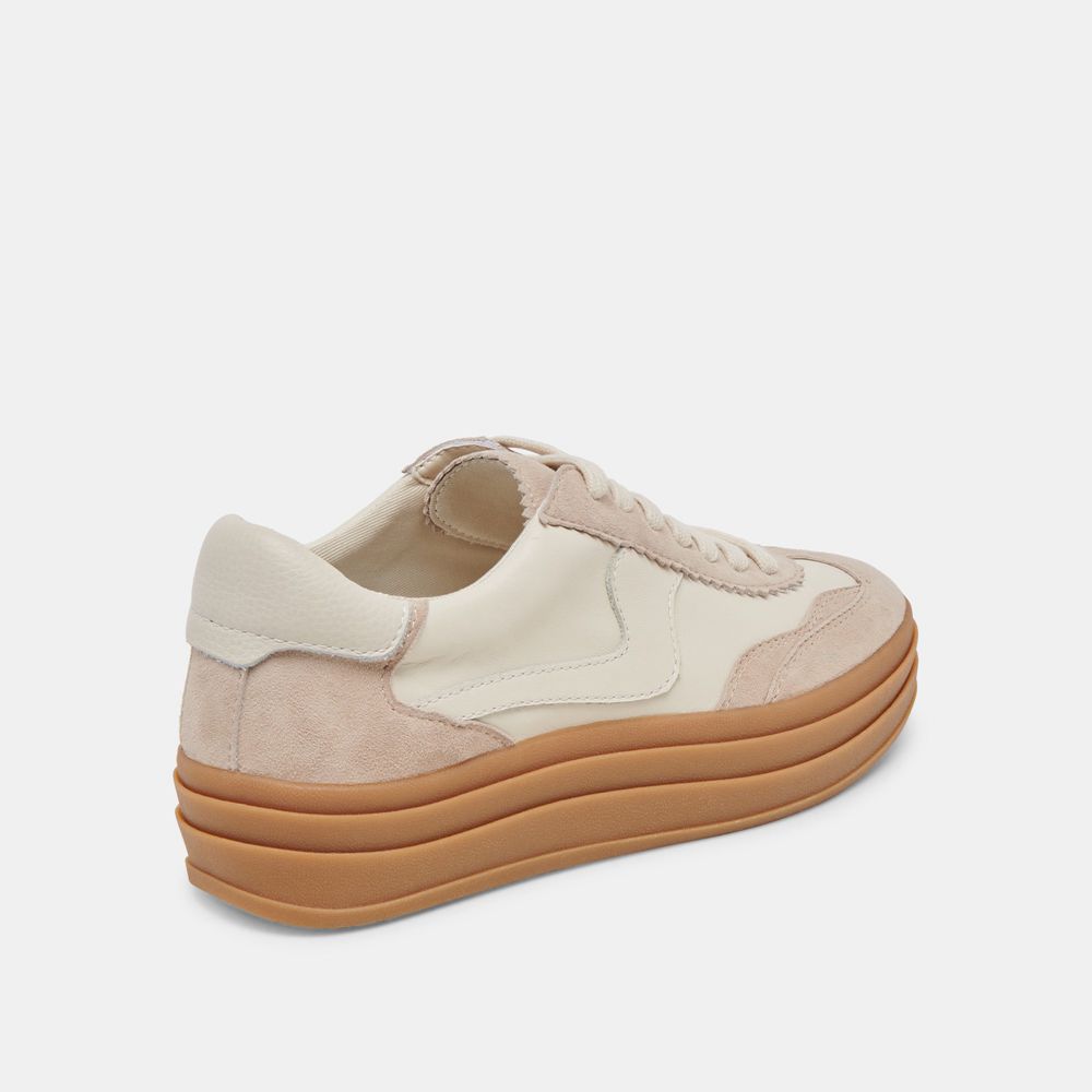 Dolce Vita Notice X Leather Women Sneakers Cream / Multicolor | US-238506KJT