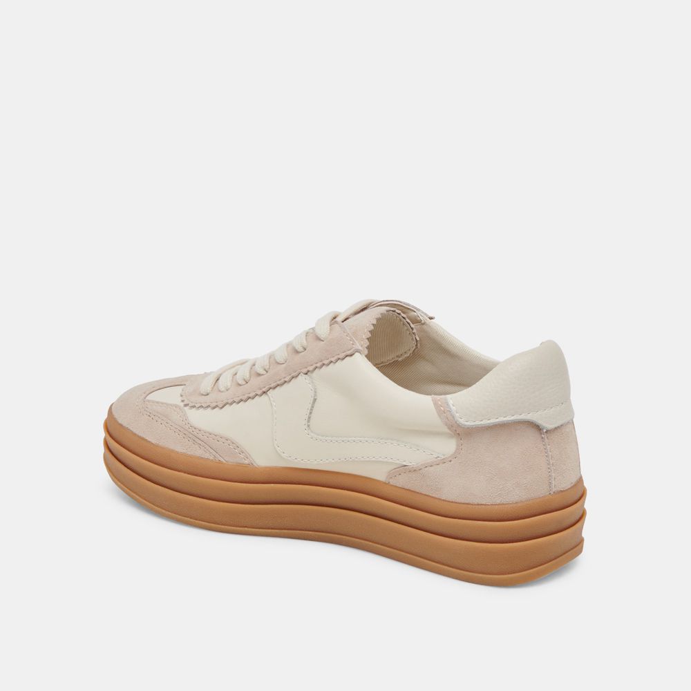 Dolce Vita Notice X Leather Women Sneakers Cream / Multicolor | US-238506KJT