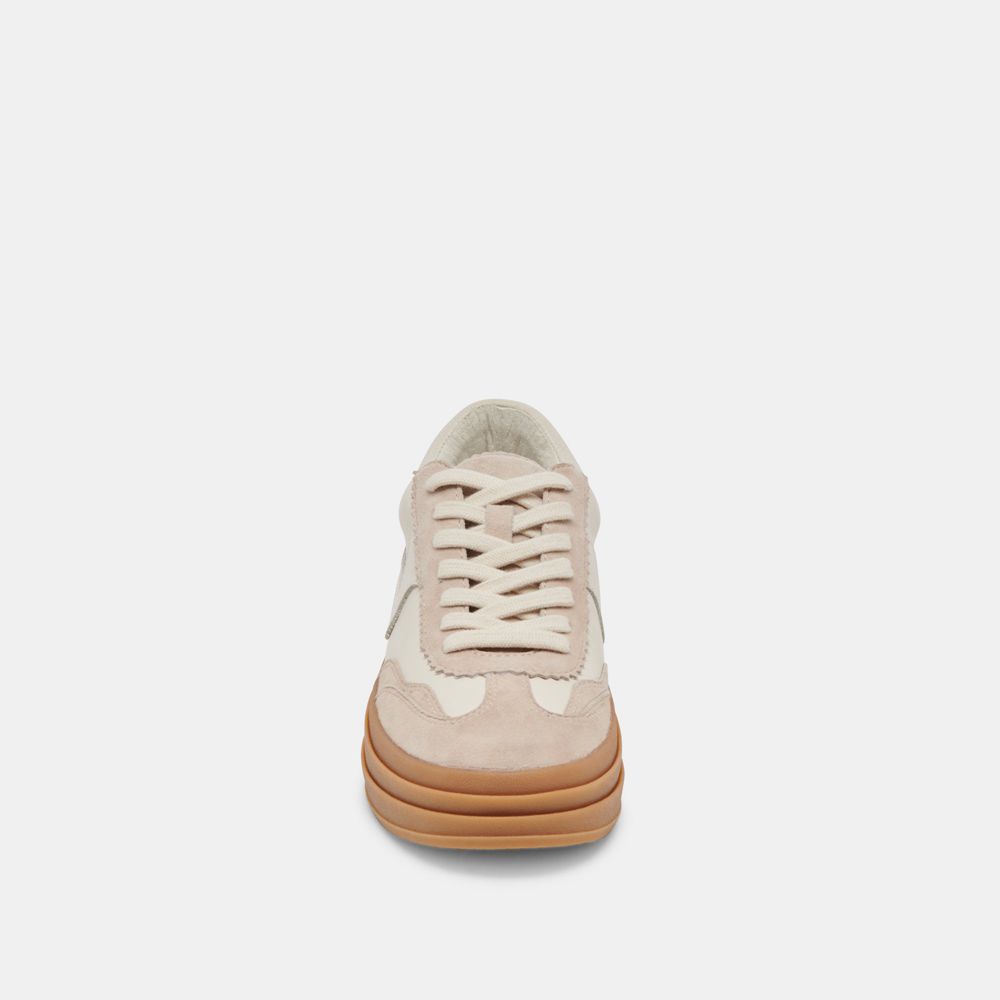 Dolce Vita Notice X Leather Women Sneakers Cream / Multicolor | US-238506KJT