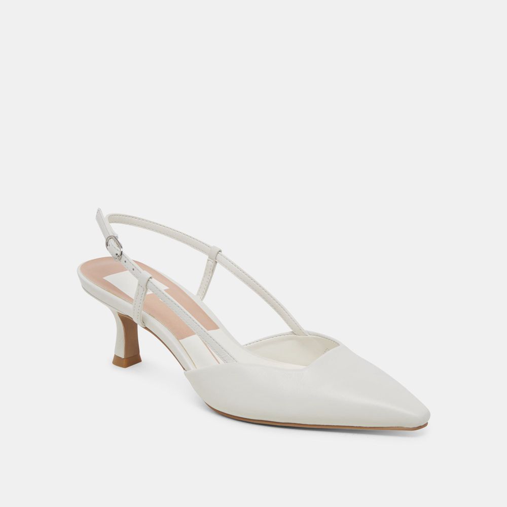 Dolce Vita Odela Leather Women Heels White | US-581409IRK