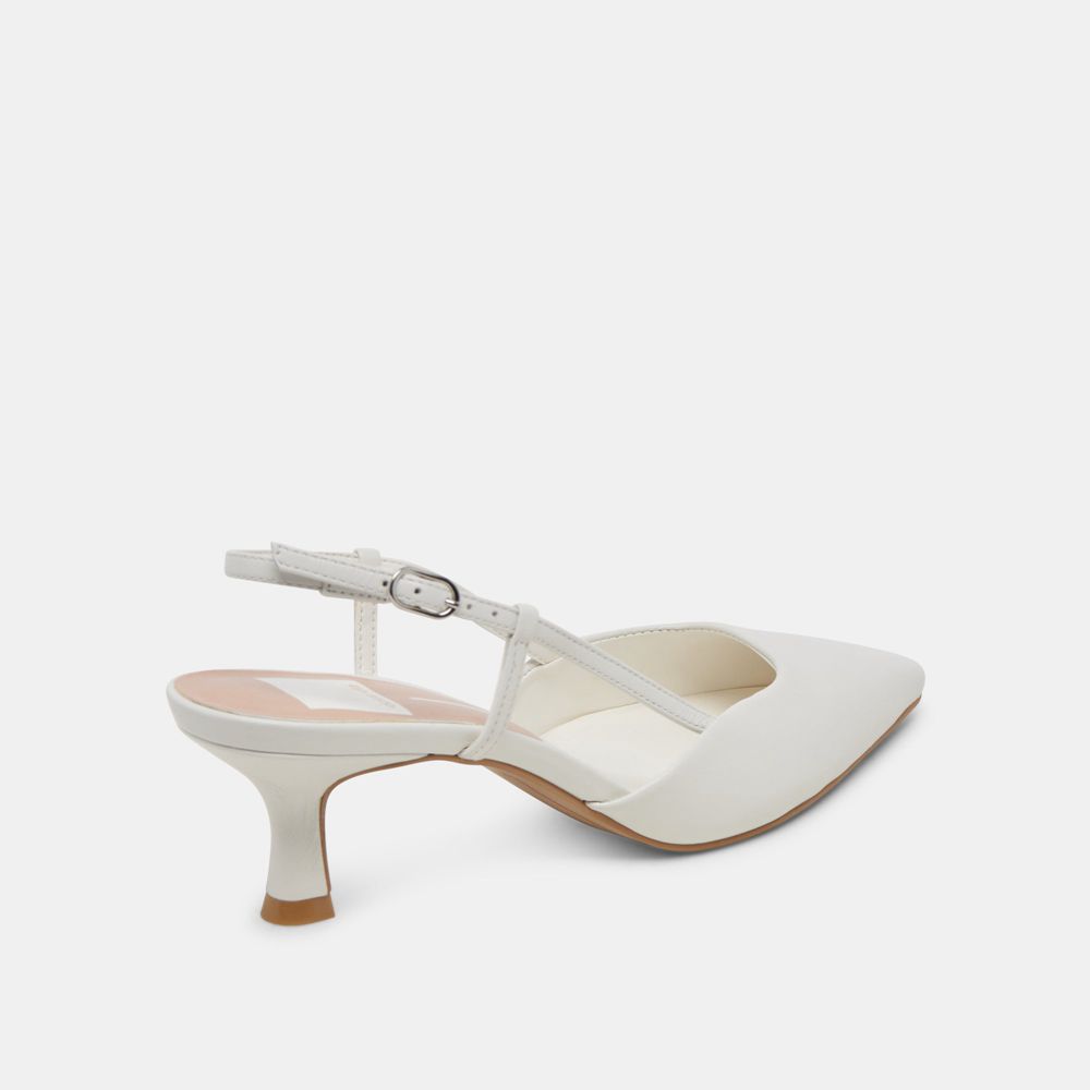 Dolce Vita Odela Leather Women Heels White | US-581409IRK