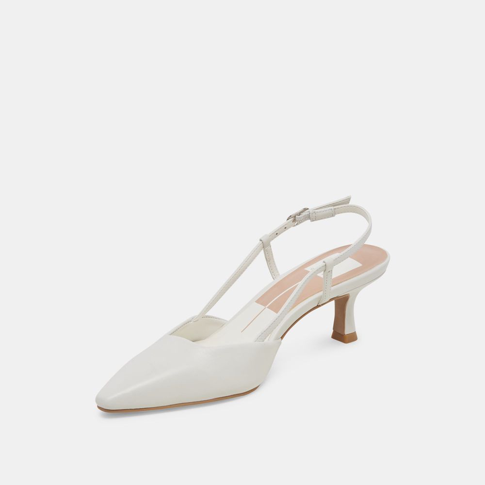 Dolce Vita Odela Leather Women Heels White | US-581409IRK