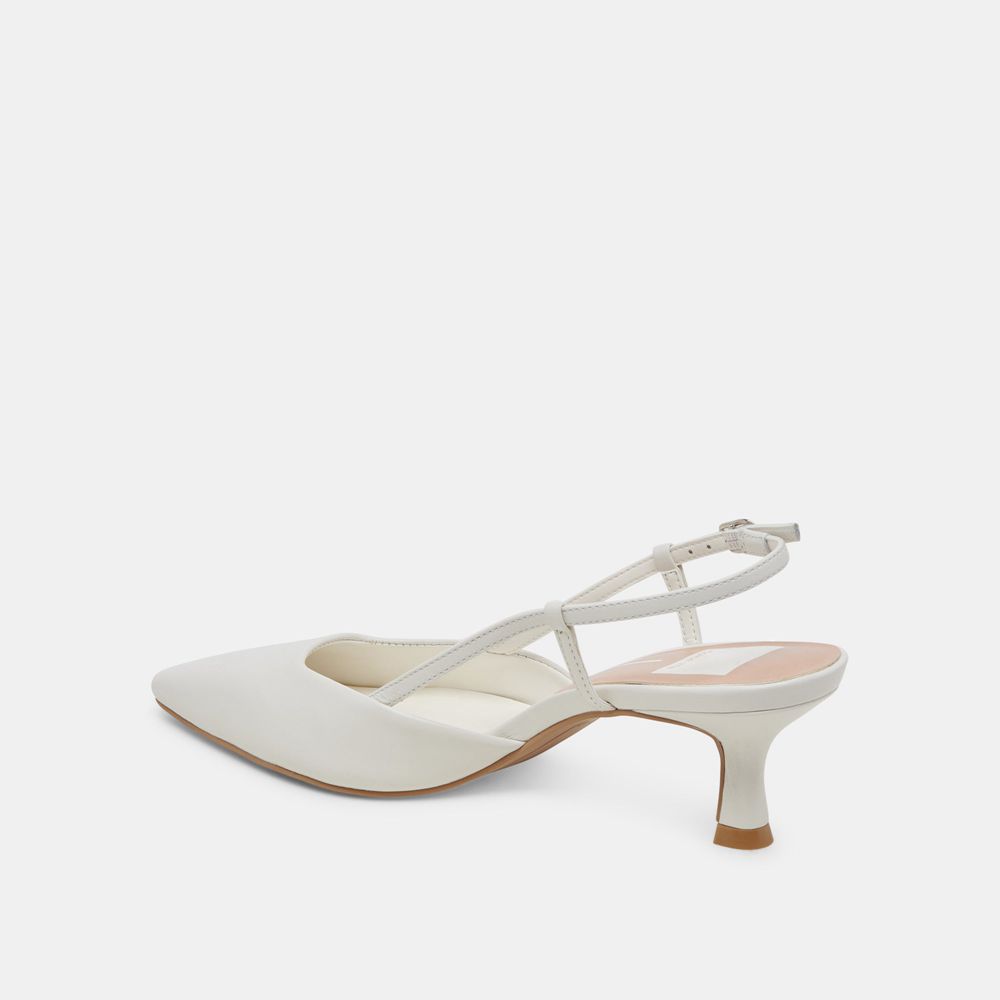 Dolce Vita Odela Leather Women Heels White | US-581409IRK