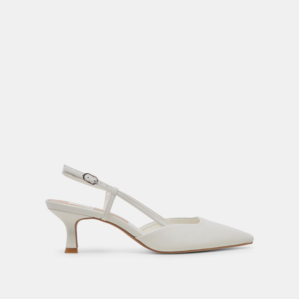 Dolce Vita Odela Leather Women Heels White | US-581409IRK