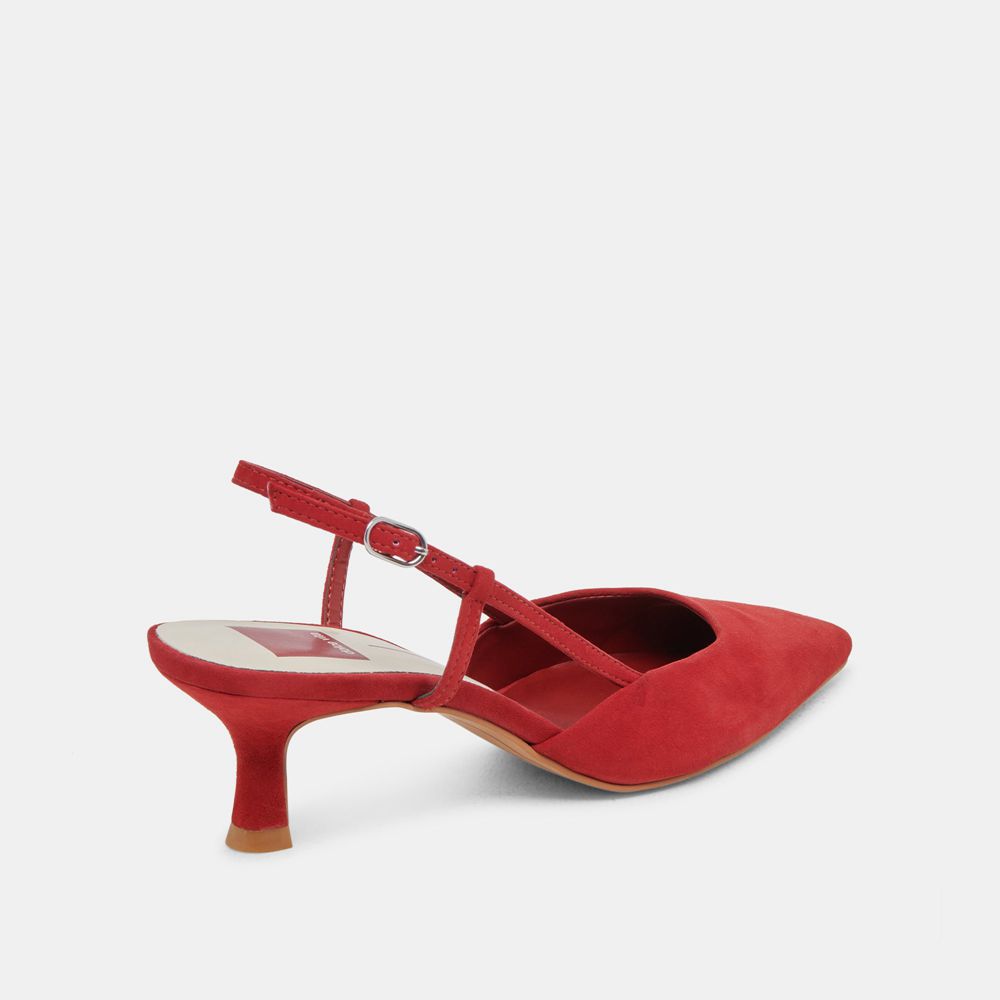 Dolce Vita Odela Suede Women Heels Red | US-382794QKE