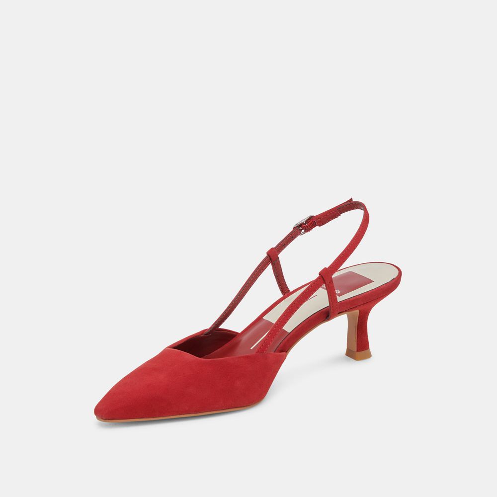 Dolce Vita Odela Suede Women Heels Red | US-382794QKE