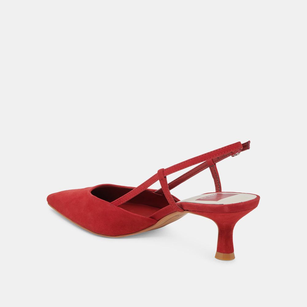 Dolce Vita Odela Suede Women Heels Red | US-382794QKE