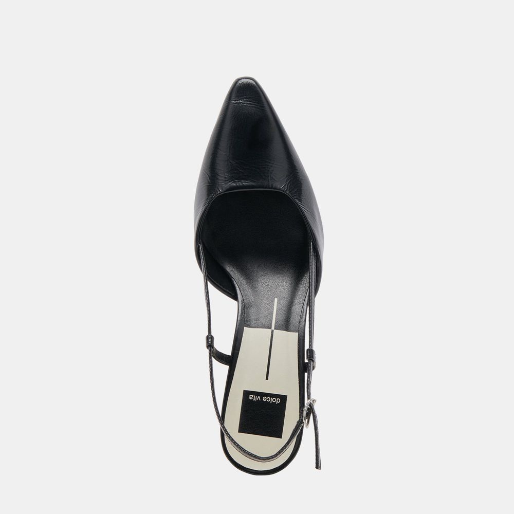 Dolce Vita Odela Wide Crinkle Patent Women Heels Black | US-289465SNR